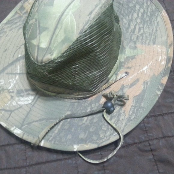 Vintage Camo Bucket Hat Military Green Hunting Outdoor Nature - Picture 3 of 7